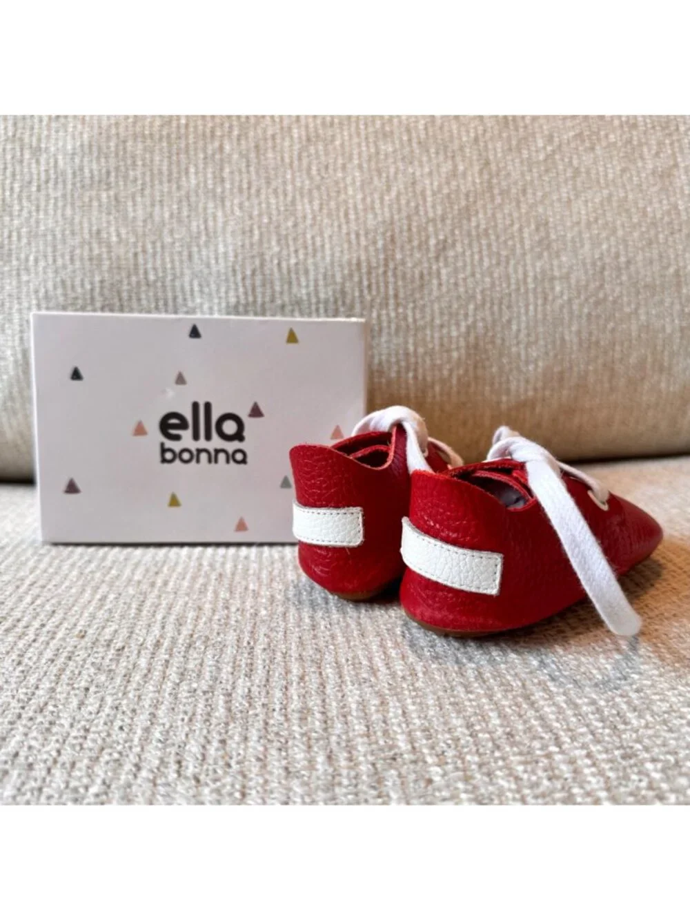 Ella Bonna Oxford Red Leather Baby Boy Girl Shoes Size 4 with box